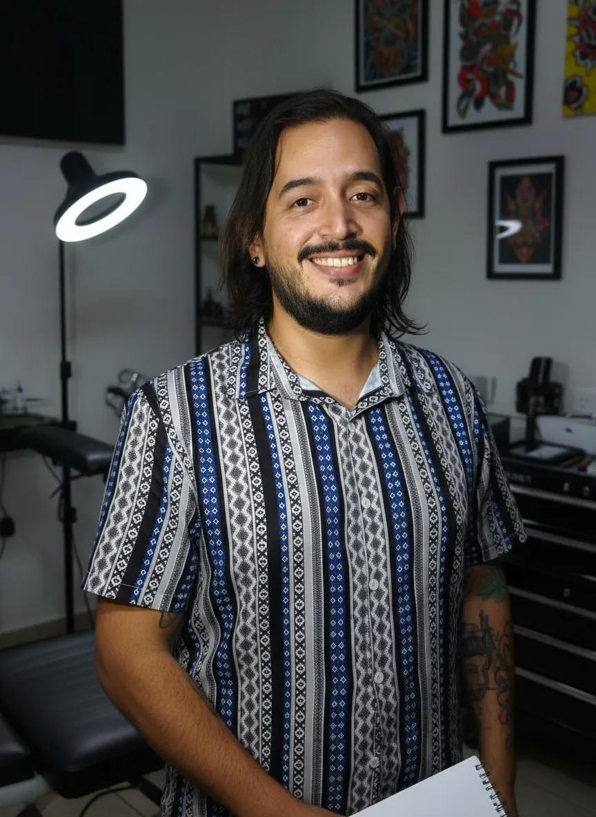 Carlos Quintero tatuando